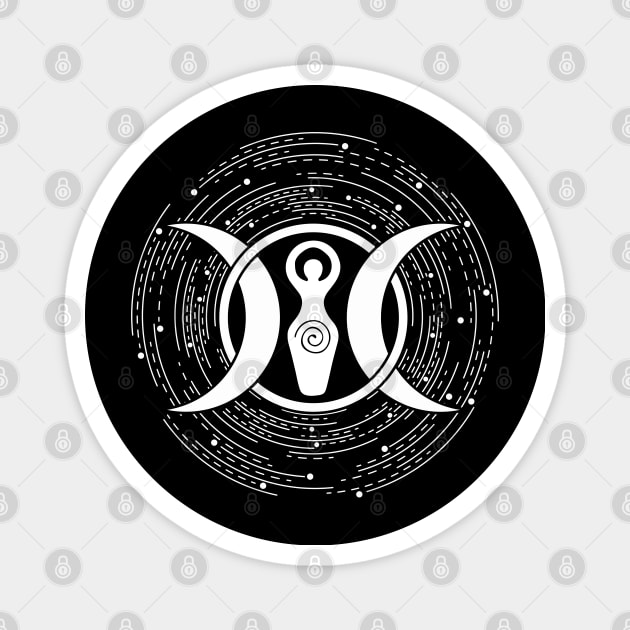 Triple Moon Goddess | Pagan Symbol Magnet by CelestialStudio